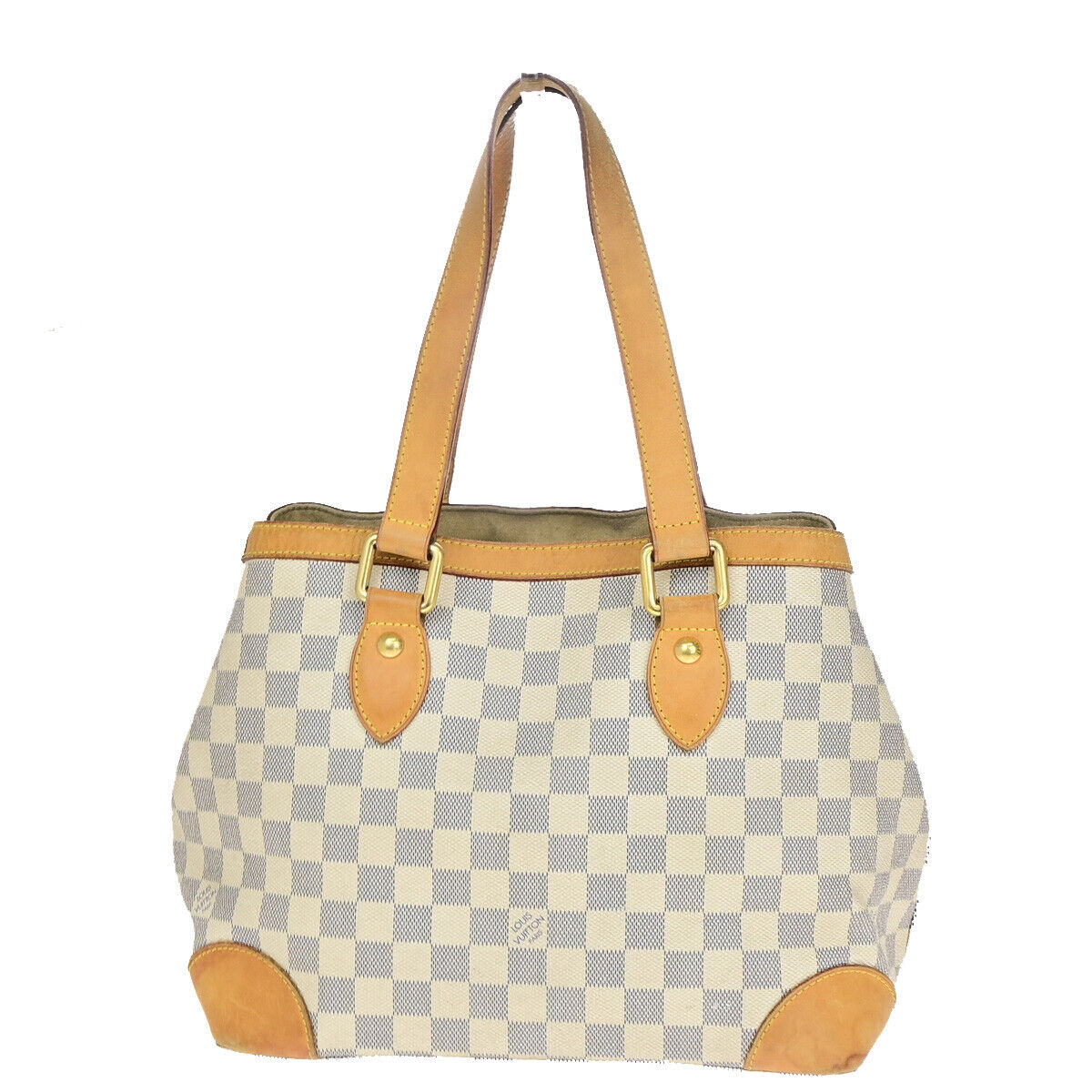 LOUIS VUITTON Hampstead PM Shoulder Bag Damier Azur Leather White N51207 77YF415