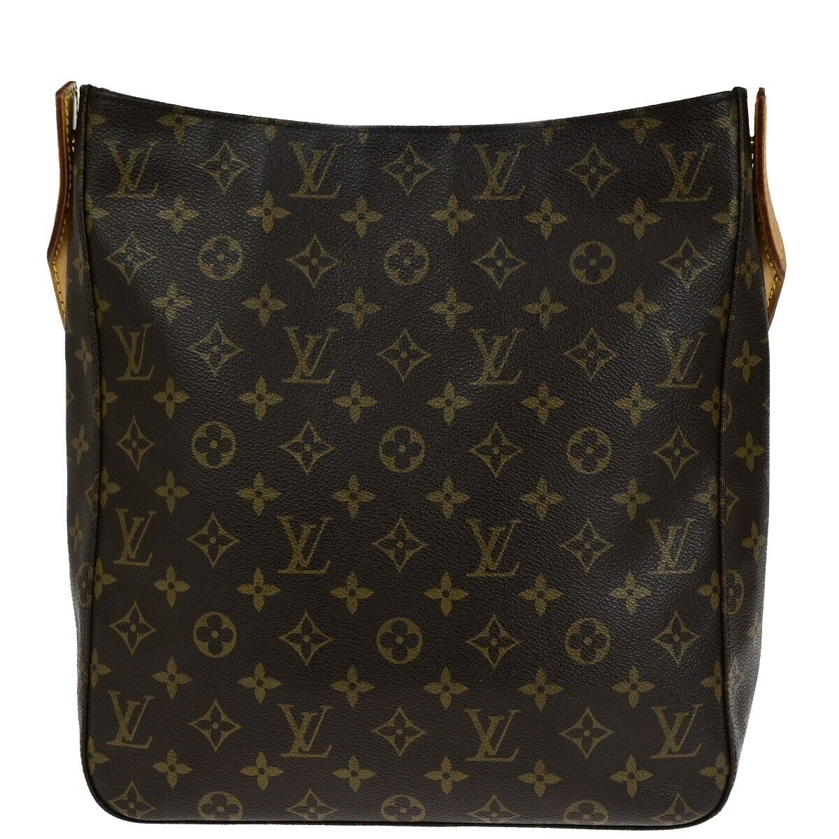 LOUIS VUITTON Logo Looping GM Shoulder Bag Monogram Leather Brown M51145 84ED412