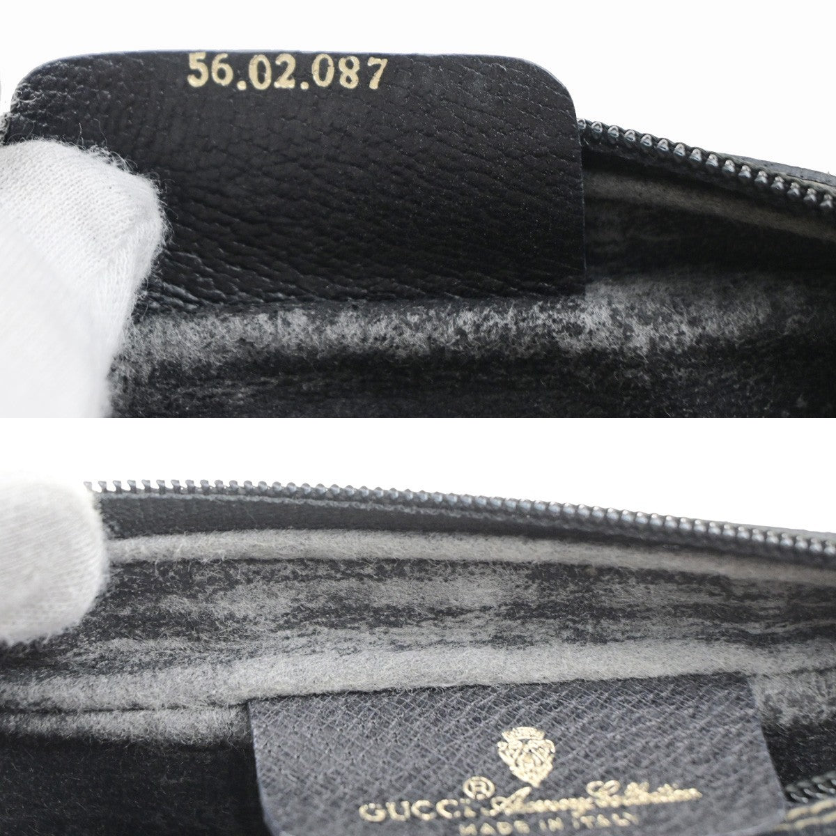 GUCCI Logo GG Pattern Sherry Shoulder Bag PVC Leather Black GHW Italy 61MA715