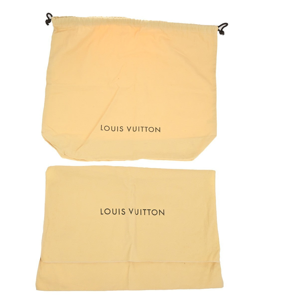 LOUIS VUITTON Logo 10 Set Dust Bag Drawstring Canvas Cotton Beige Brown 09KP044