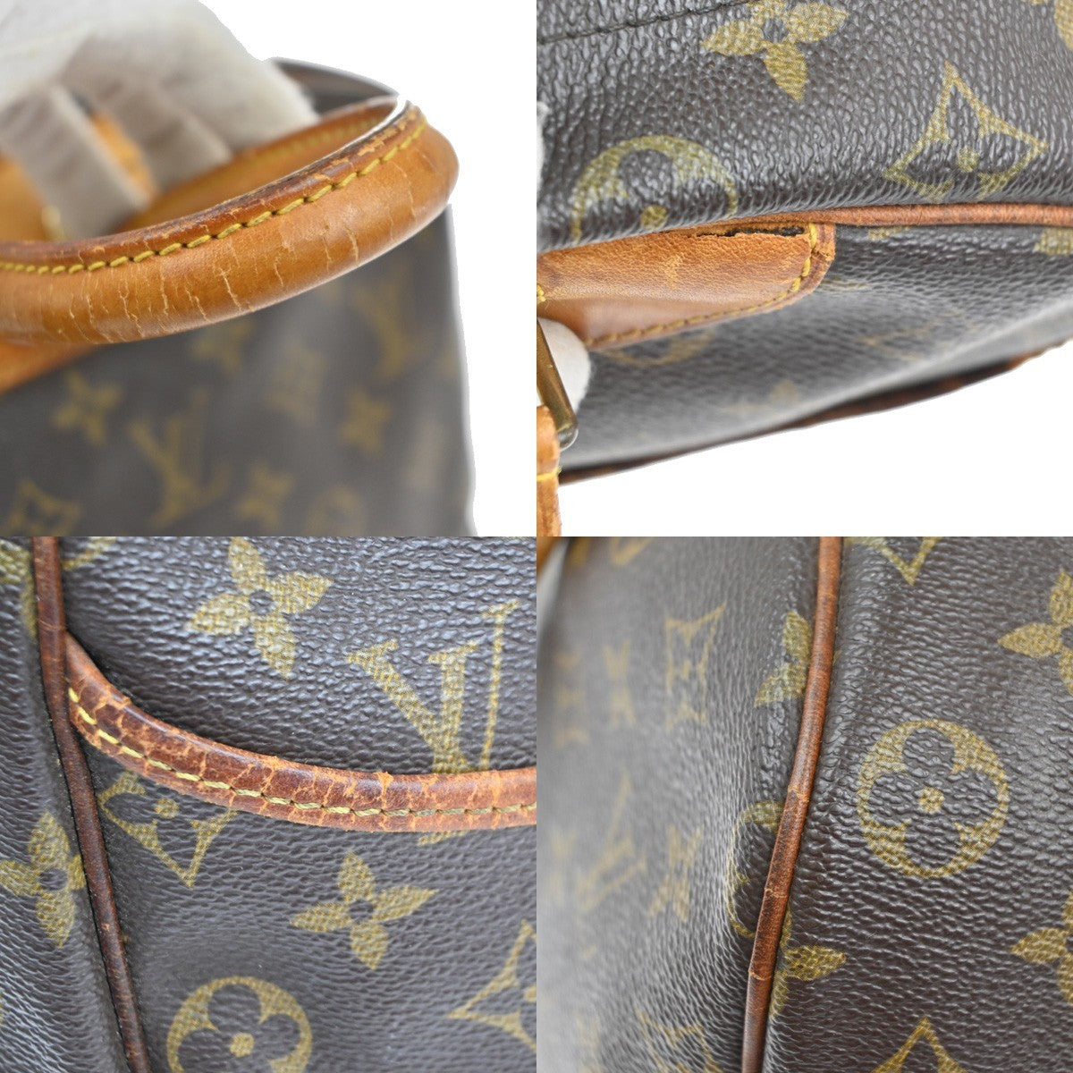 LOUIS VUITTON LV Logo Deauville Hand Bag Monogram Leather Brown M47270 69KC501