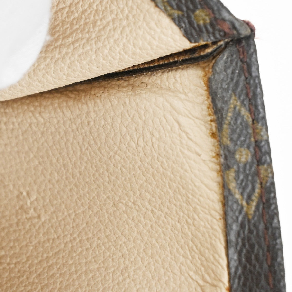 LOUIS VUITTON Logo Sac Plat Hand Tote Bag Monogram Leather Brown M51140 86KC402