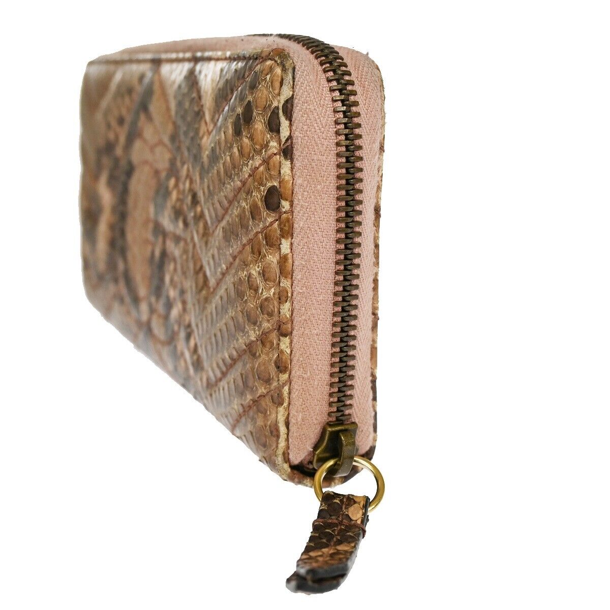 GUCCI GG Marmont Long Zipper Wallet Purse Exotic Leather Pink GHW Italy 39YD962