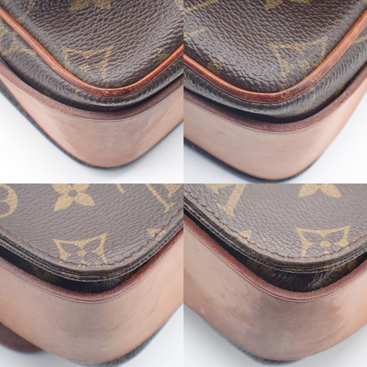 LOUIS VUITTON Cartouchiere GM Shoulder Bag Monogram Leather Brown M51252 32KC955