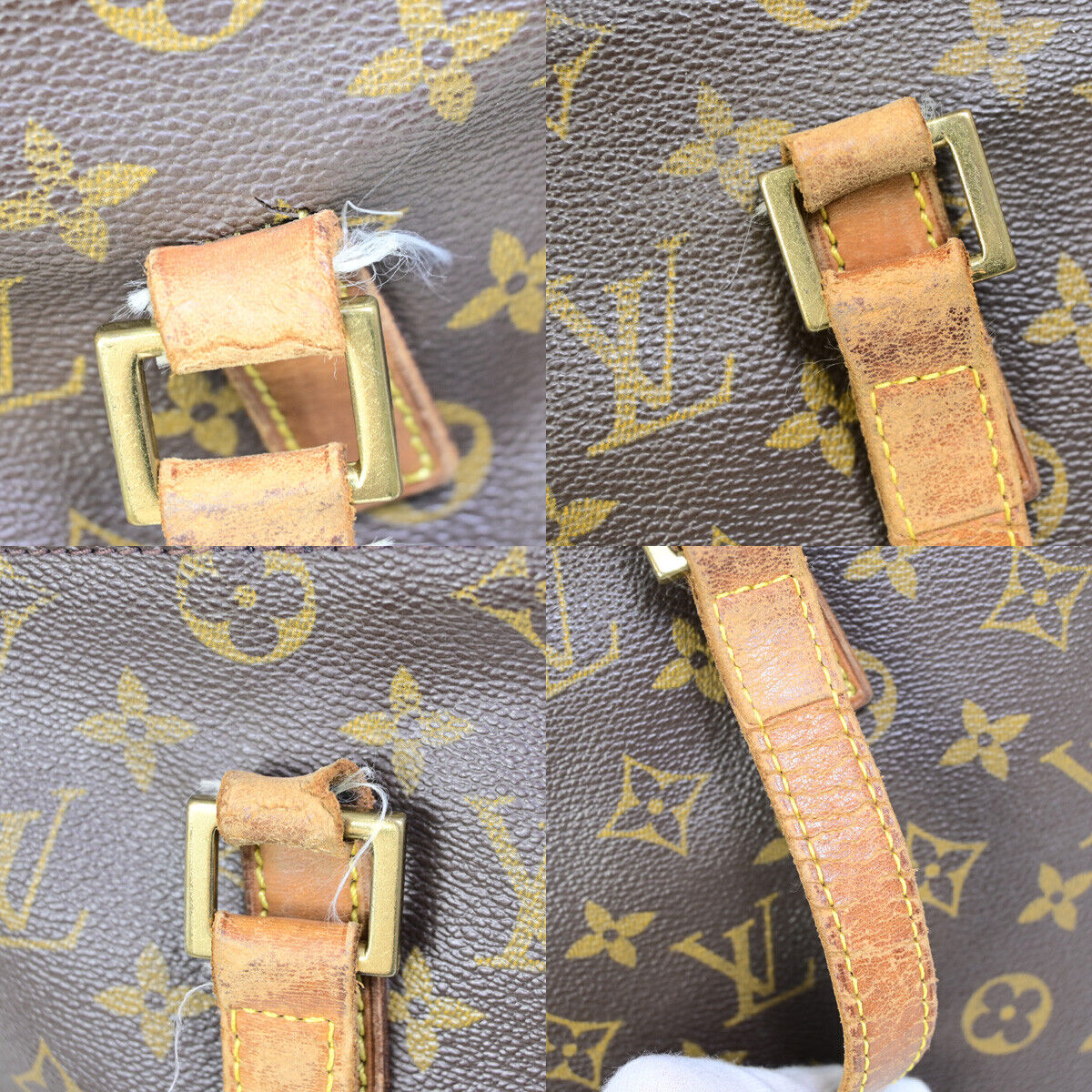 LOUIS VUITTON Cabas Mezzo Shoulder Bag Monogram Leather Brown M51151 31YF519