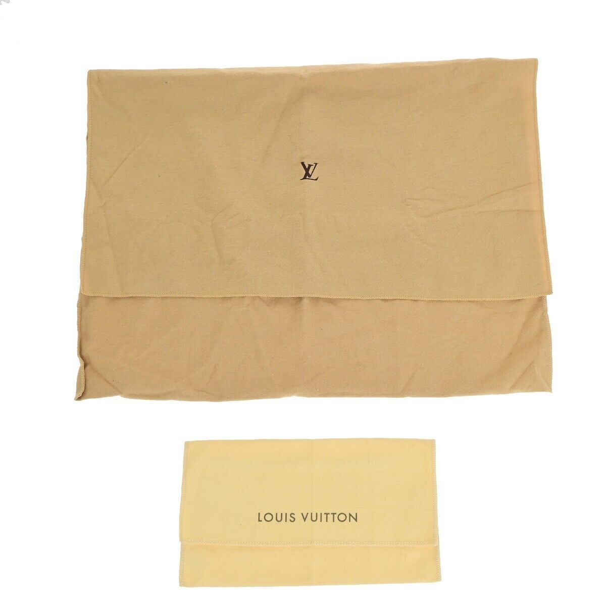 LOUIS VUITTON Logo 10 Set Dust Bag Drawstring Canvas Cotton Beige Brown 08EB517