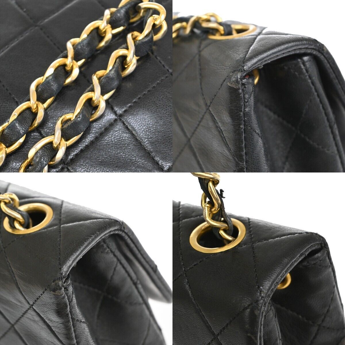 CHANEL CC Mini Matelasse Chain Shoulder Bag Leather Black GHW Vintage 323RJ288