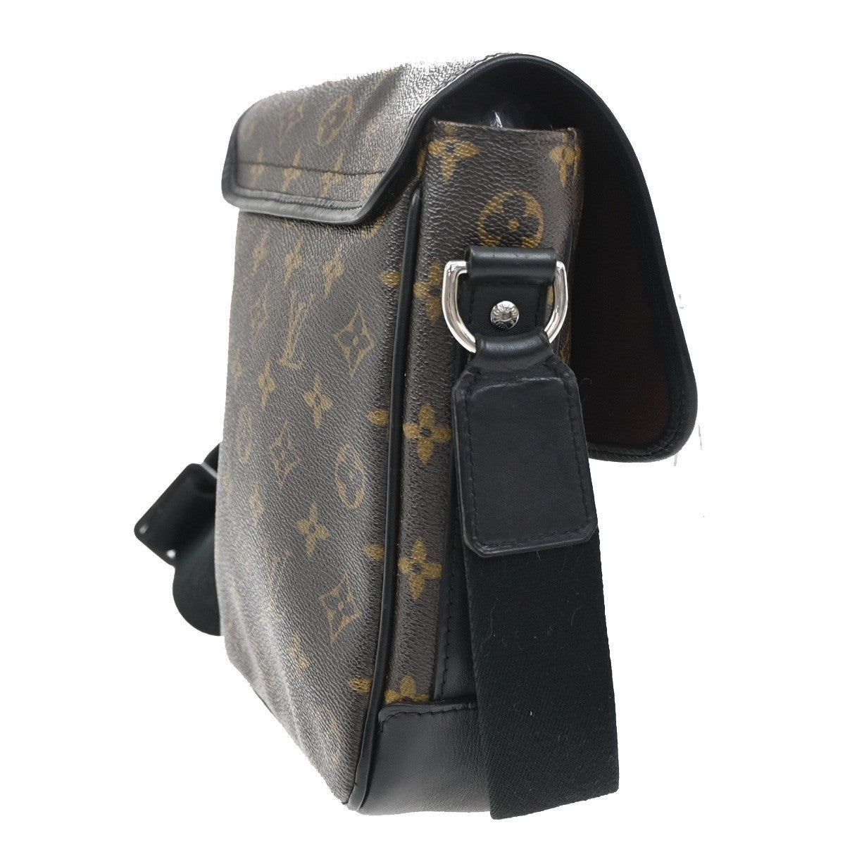 LOUIS VUITTON Bass PM Shoulder Bag Monogram Macassar Brown Black M56717 74KB554