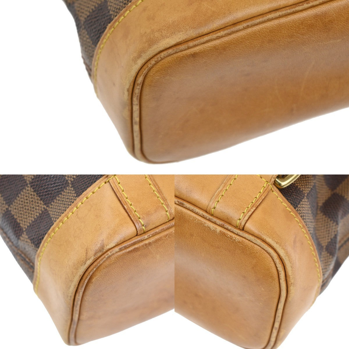 LOUIS VUITTON Logo Arlequin Backpack Bag Damier Ebene Brown N99038 97KC070