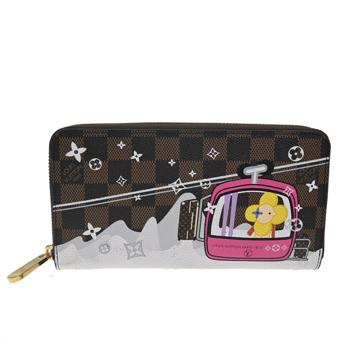 LOUIS VUITTON Zippy Wallet Vivienne Zip Around Damier Ebene Brown N60257 80YH708