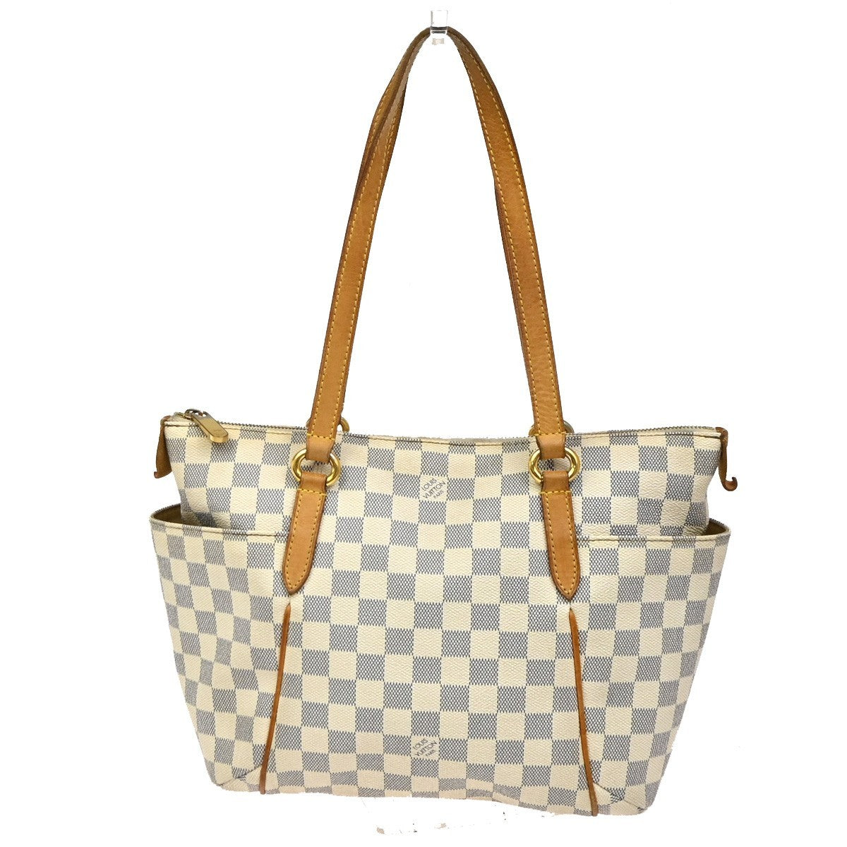 LOUIS VUITTON Totally PM Shoulder Bag Damier Azur Leather White N51261 72ZA257
