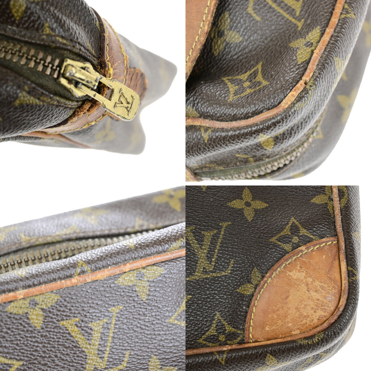 LOUIS VUITTON Compiegne 28 Clutch Hand Bag Monogram Leather Brown M51845 02YF152