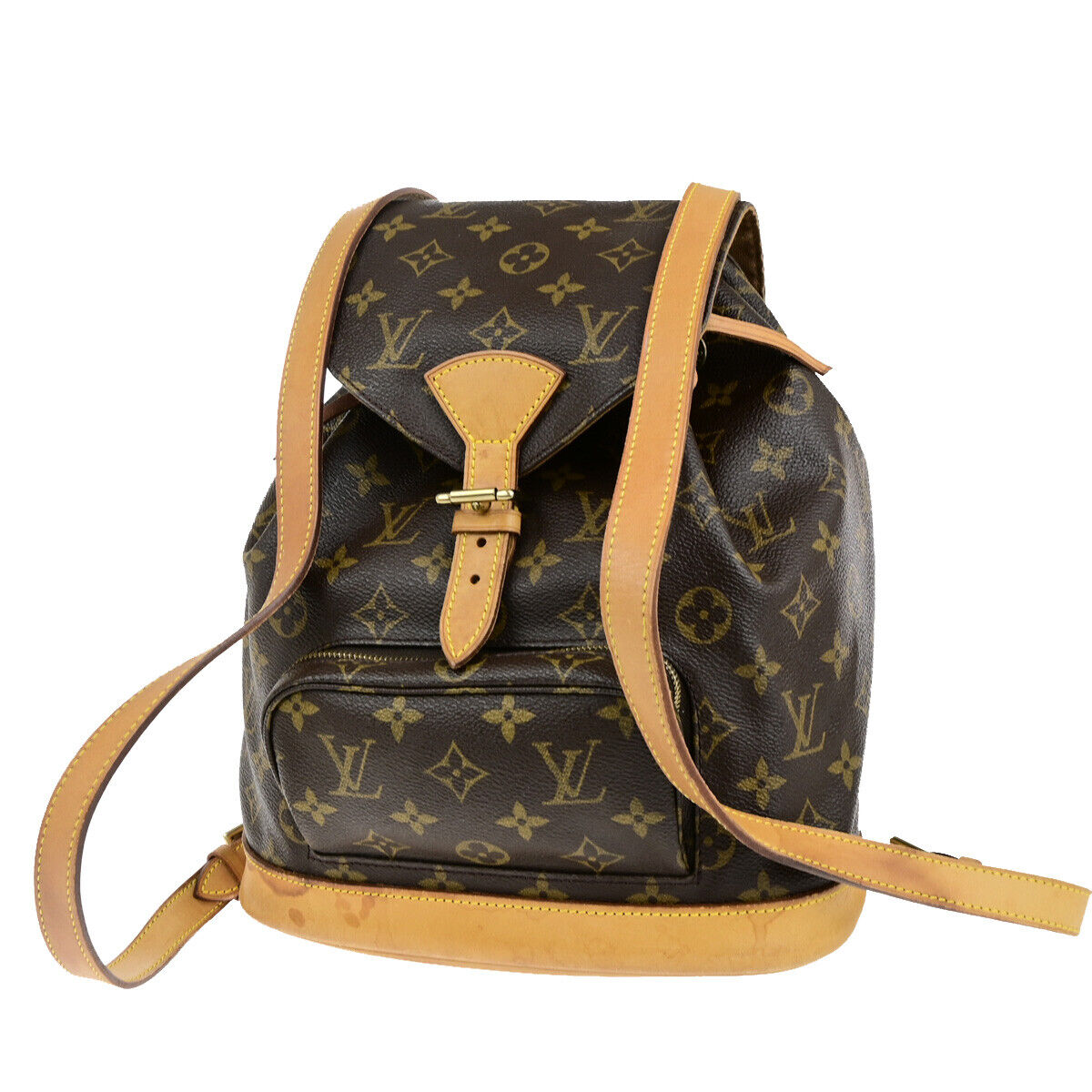 LOUIS VUITTON Montsouris MM Backpack Bag Monogram Leather Brown M51136 12YG779
