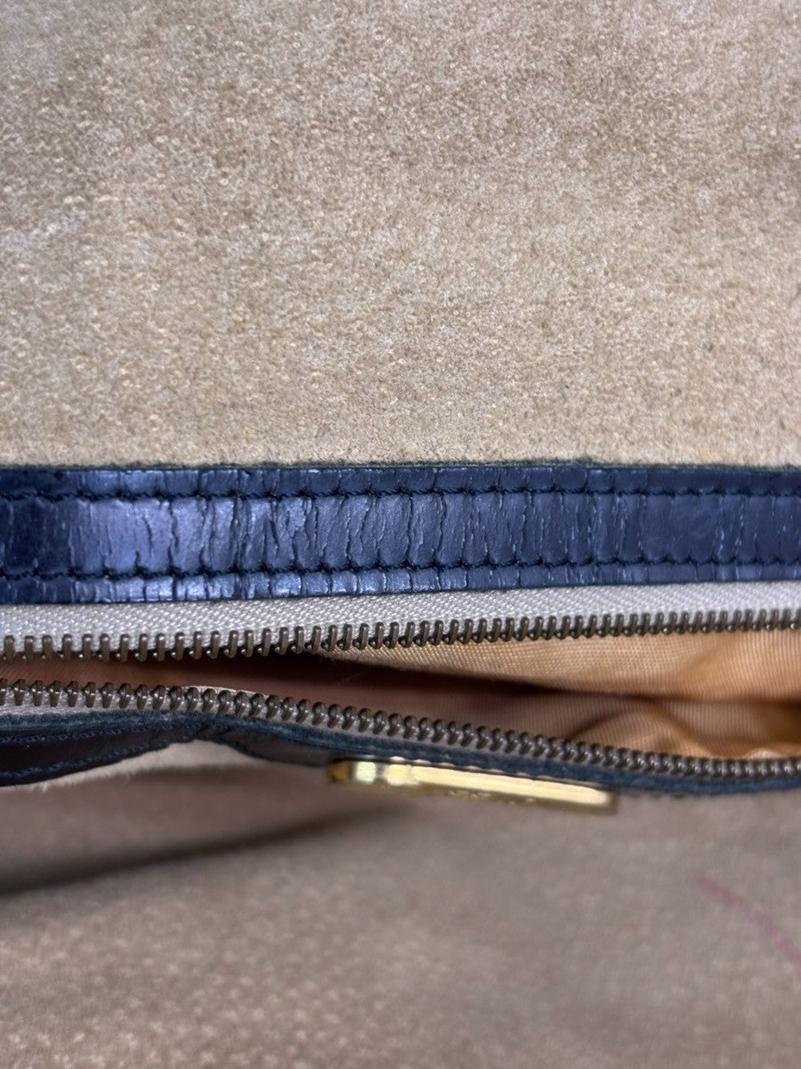 FENDI Logo Zucca Hand Bag Canvas Leather Brown GHW Italy 68TA033