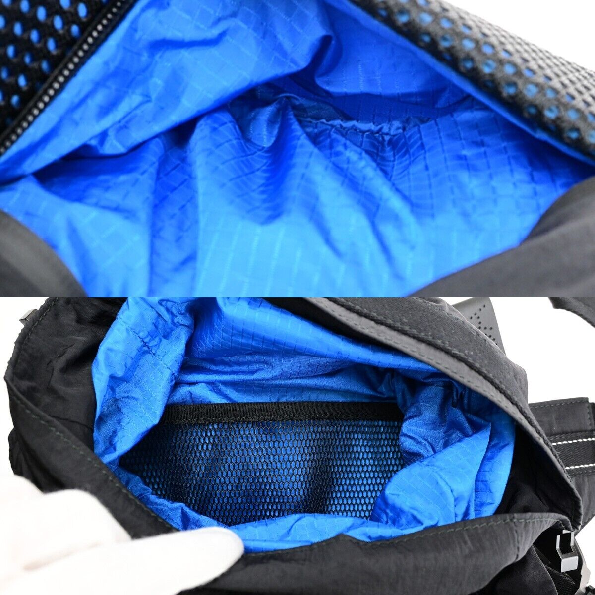 BOTTEGA VENETA Crossbody Belt Body Bag Nylon Black Blue Italy 82EC290