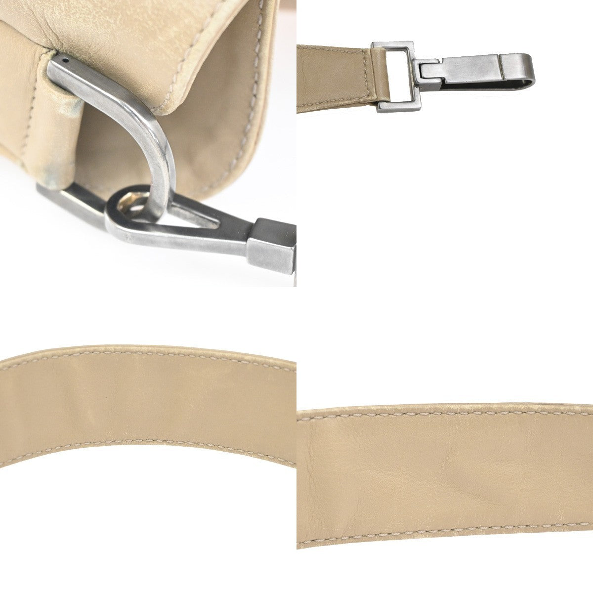 GUCCI Logo Bamboo 2Way Shoulder Hand Bag Leather Beige Italy SHW 68KC961