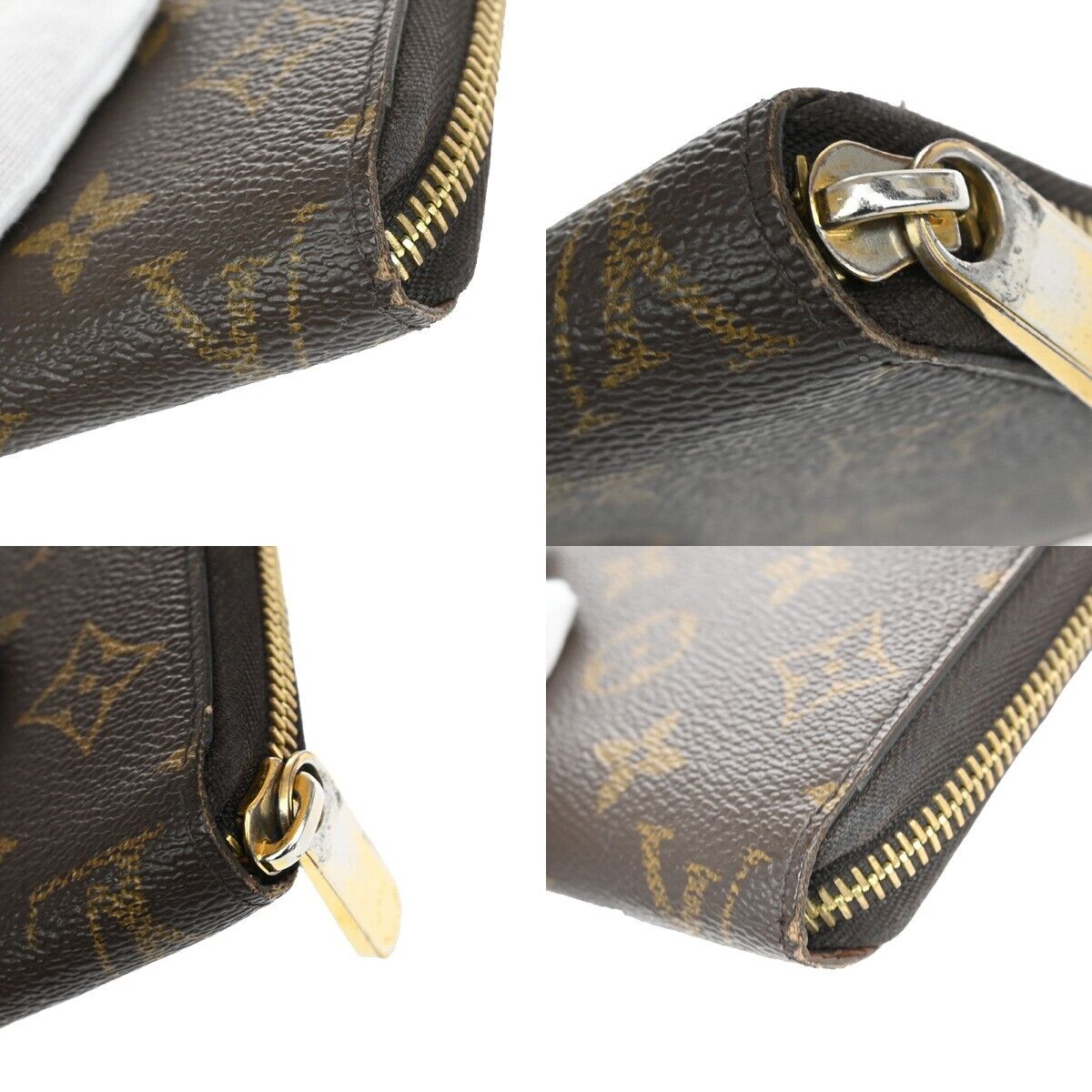 LOUIS VUITTON Zippy Wallet Long Bifold Monogram Leather Brown M60017 39FA521