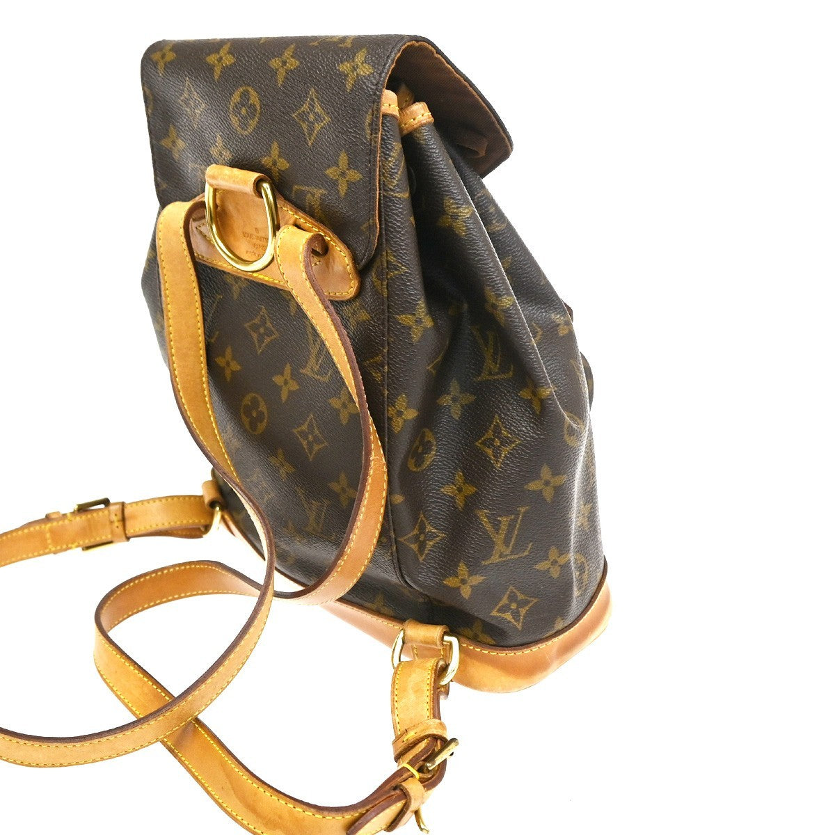 LOUIS VUITTON Montsouris MM Backpack Bag Monogram Leather Brown M51136 18KC526