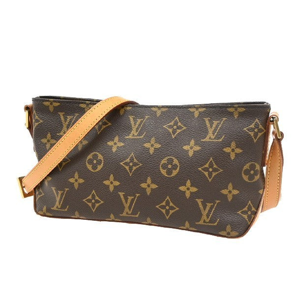 LOUIS VUITTON Logo Trotteur Shoulder Bag Monogram Leather Brown M51240 12PA122