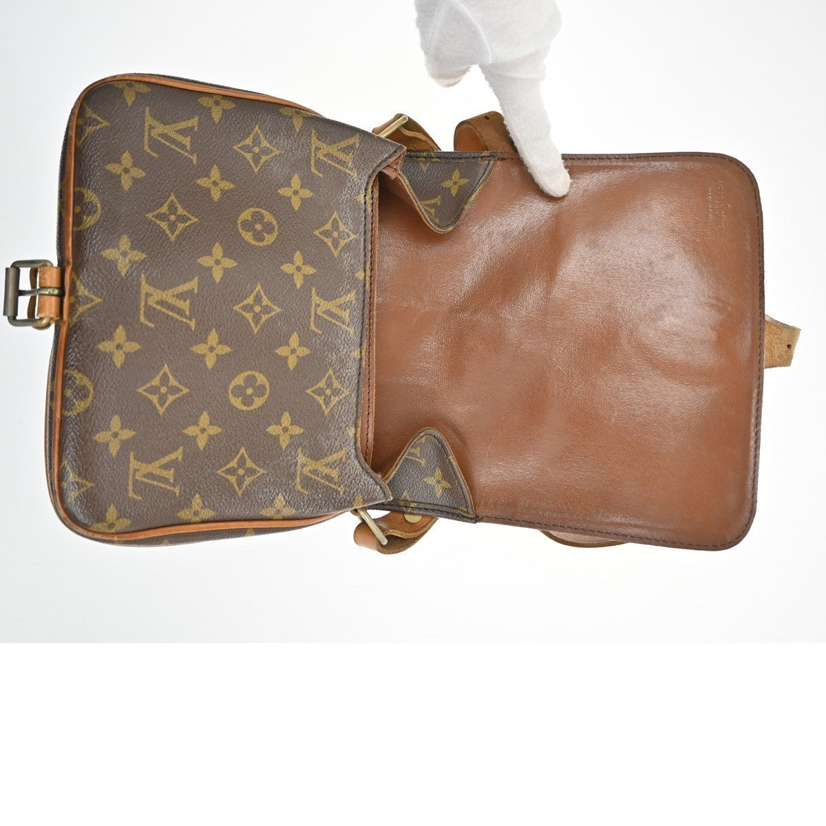 LOUIS VUITTON Cartouchiere MM Shoulder Bag Monogram Leather Brown M51253 30TA406