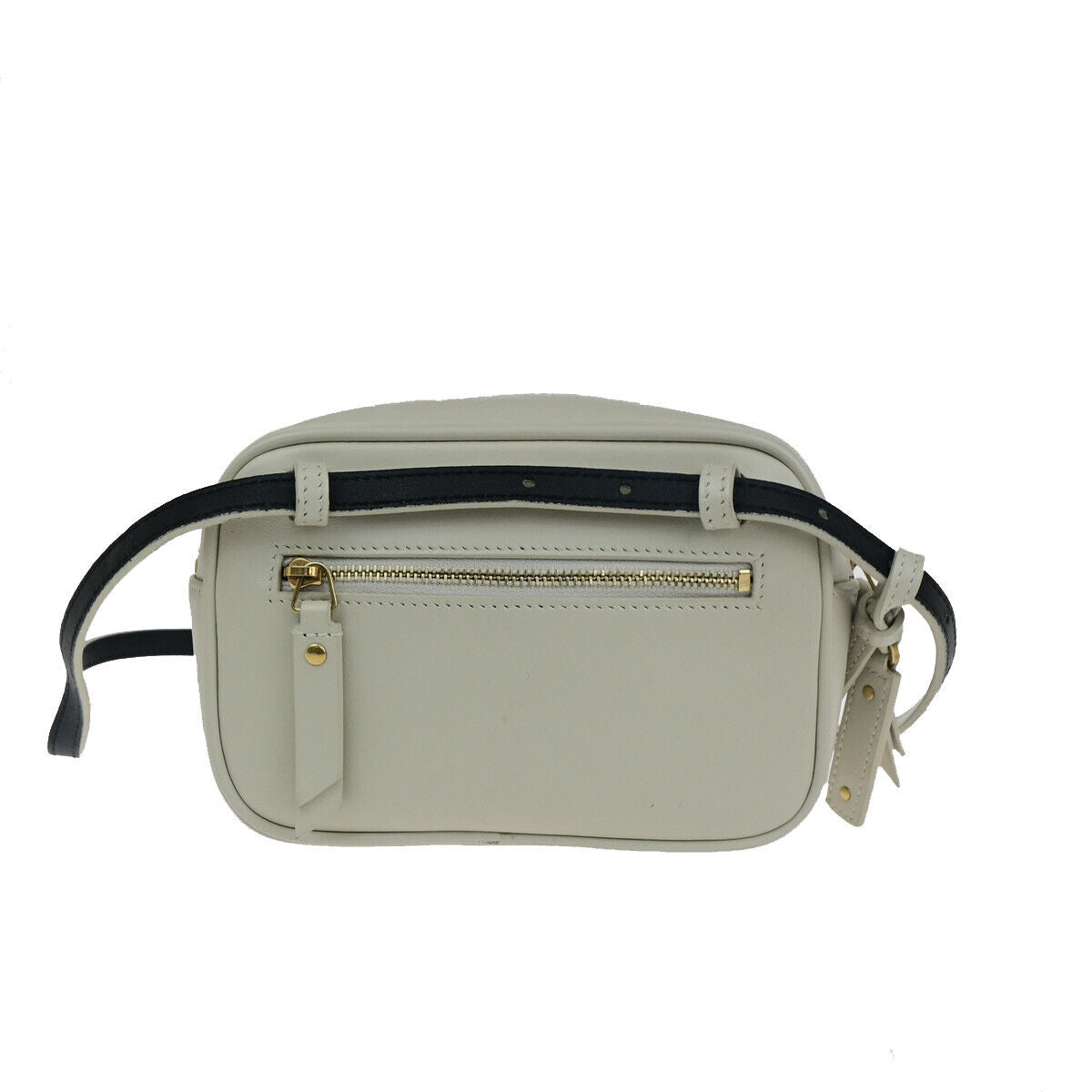 SAINT LAURENT YSL Logo Lou Belt Bum Body Bag Tassel Leather Ivory GHW 21YG406