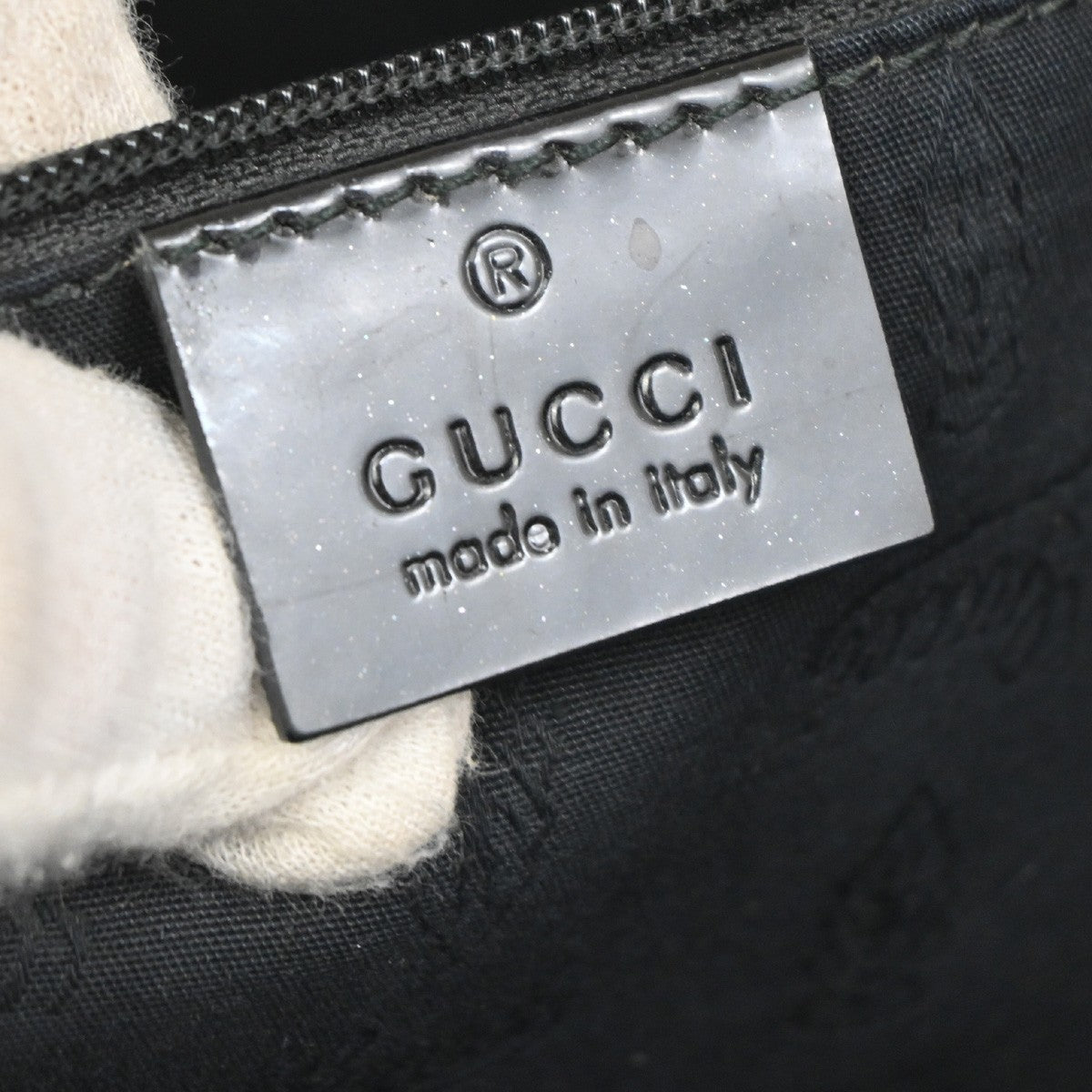 GUCCI GG Canvas Shoulder Bag Canvas Patent Leather Brown BlackGHW Italy 38TA160