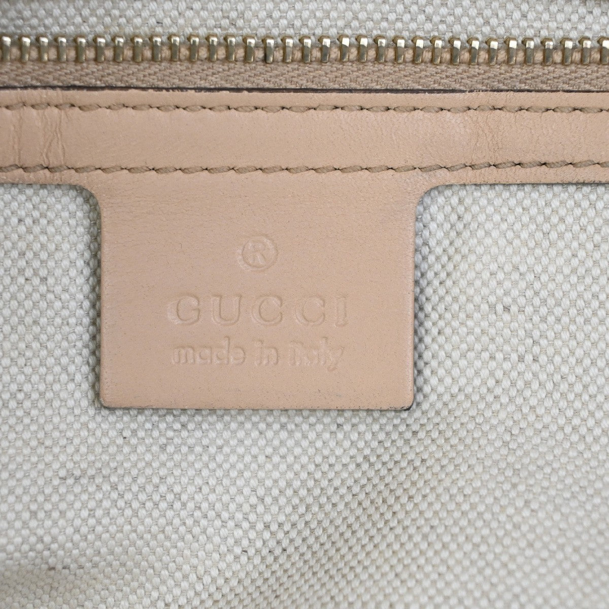 GUCCI Logo Lovely GG Pattern Tote Hand Bag Canvas leather PK BE Italy 80MA602