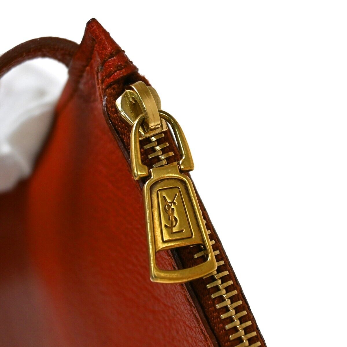 YVES SAINT LAURENT Neo Double Reversible Shoulder Bag Leather Red Gold 33EA097