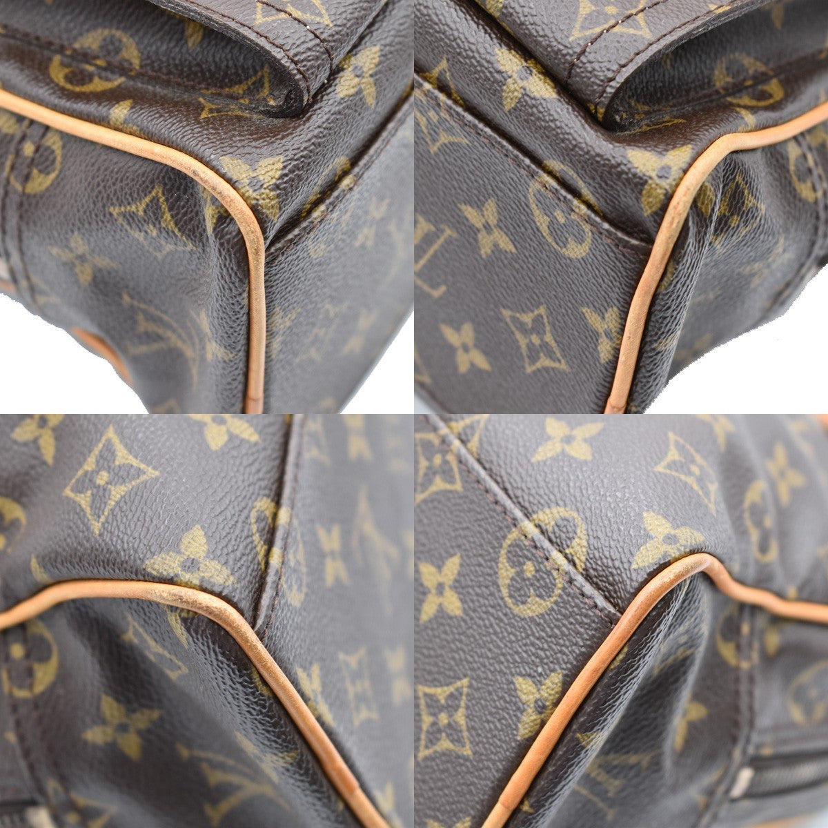 LOUIS VUITTON Manhattan PM Hand Bag Monogram Leather Brown Gold M40026 18AA035