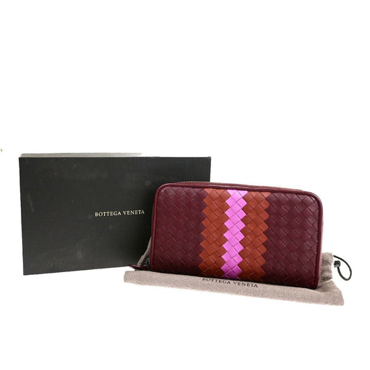 BOTTEGA VENETA Intrecciato Long Zippr Around Wallet Purse Leather BX 65YF841