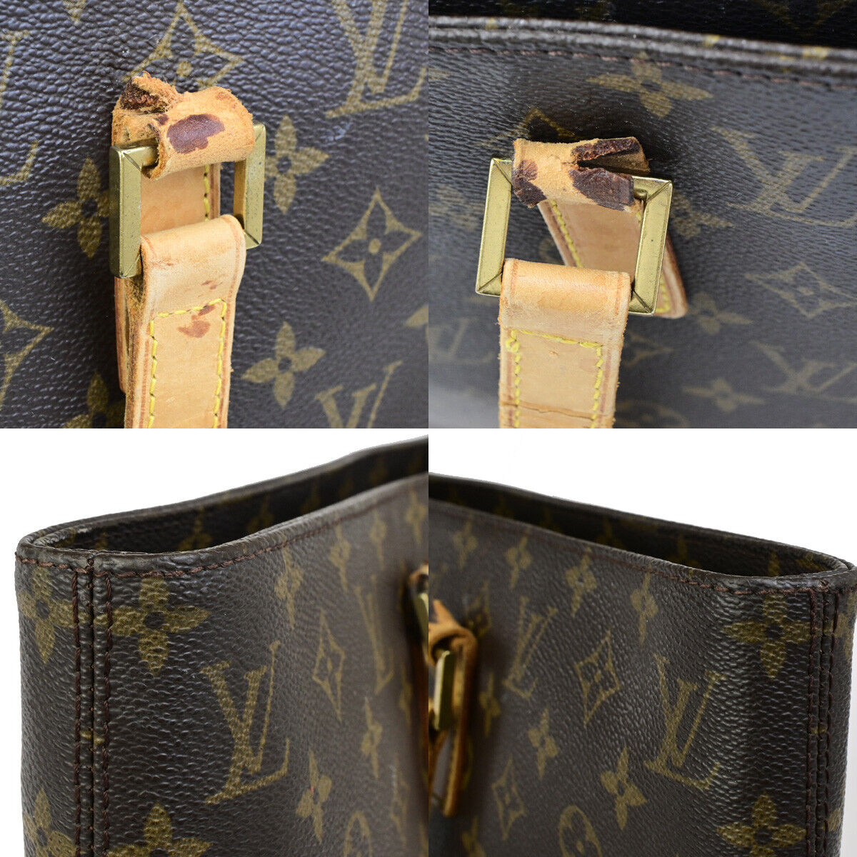 LOUIS VUITTON Logo Luco Shoulder Tote Bag Monogram Leather Brown M51155 62SJ549