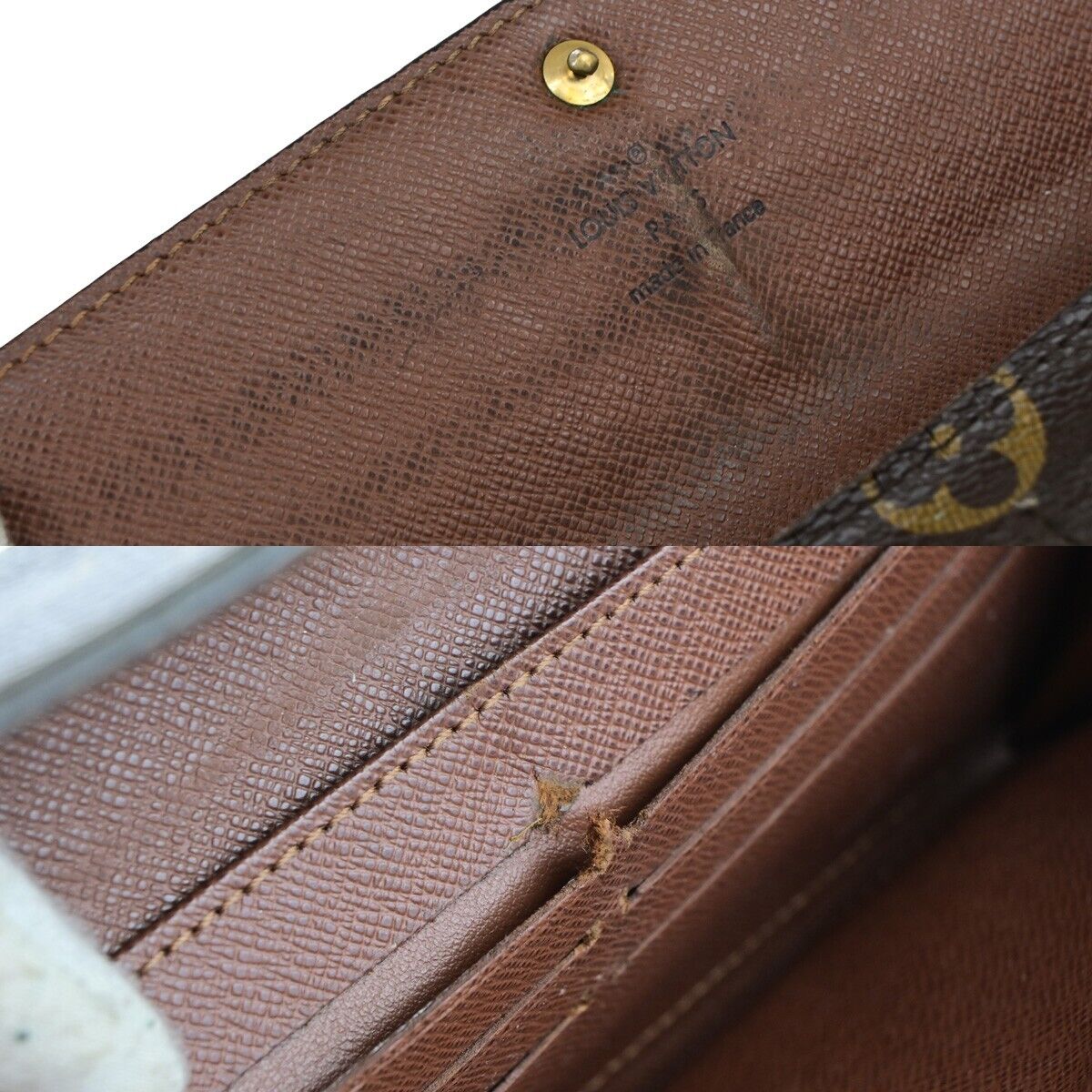 LOUIS VUITTON Logo Portefeuille Sarah Long Wallet Monogram Brown M61734 01EC142