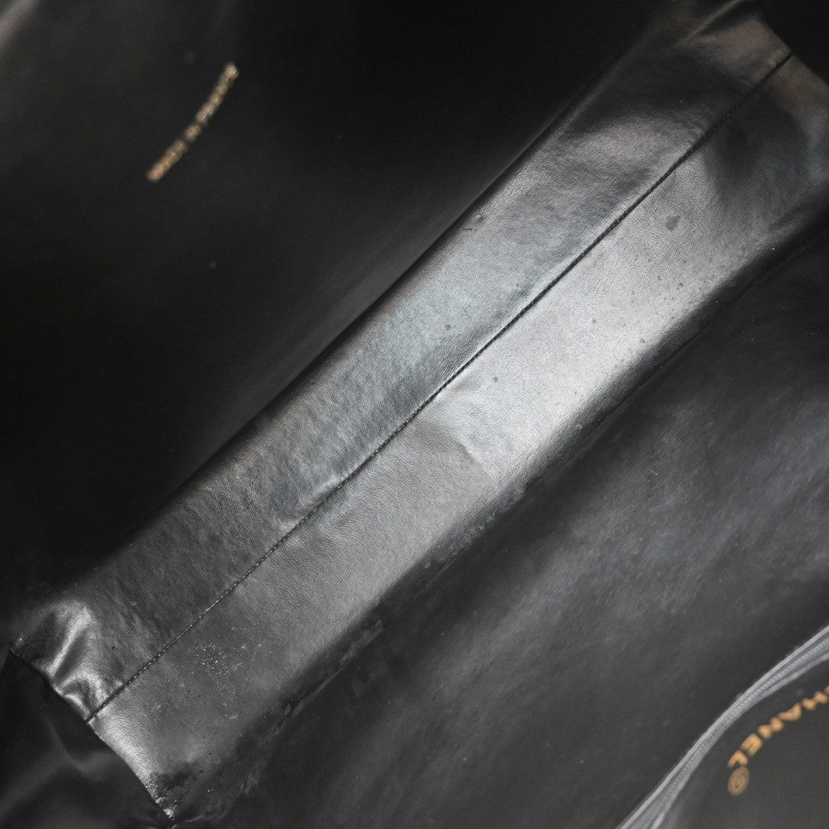 CHANEL Matelasse Travel Boston Hand Bag Leather Black France Vintage 332RP182