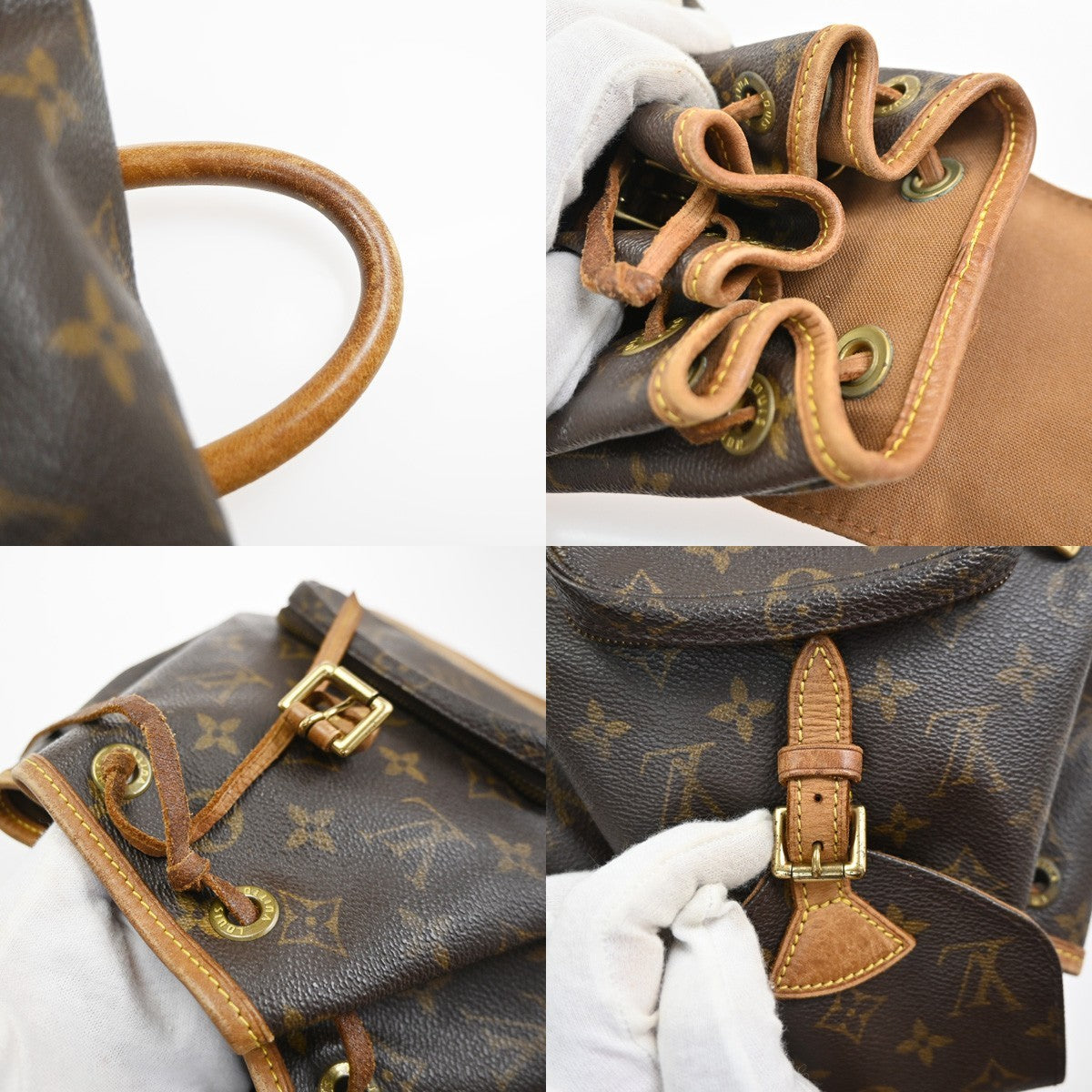 LOUIS VUITTON Mini Montsouris Backpack Bag Monogram Leather Brown M51137 76SA064