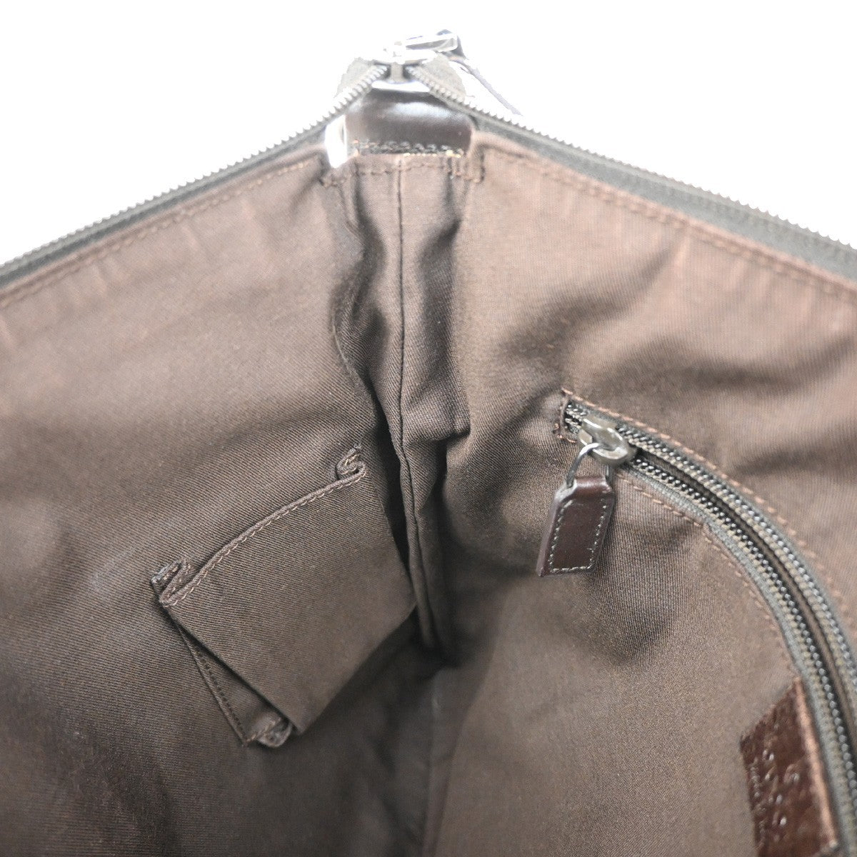 GUCCI Logo GG Pattern Shoulder Bag Canvas Leather Brown SHW Italy 85KB469