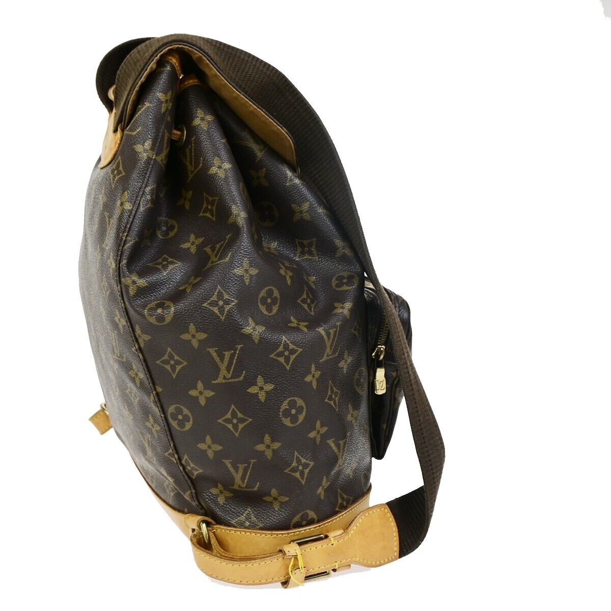 LOUIS VUITTON Montsouris GM Backpack Bag Monogram Leather Brown M51135 70FB218