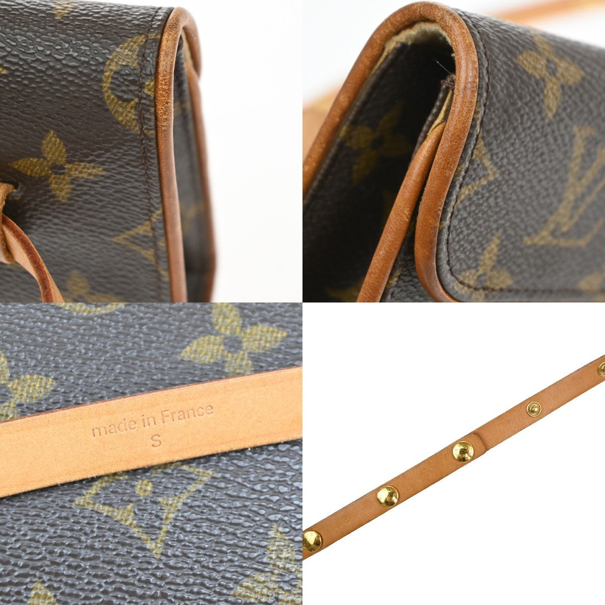 LOUIS VUITTON Pochette Florentine Bum Bag Monogram Leather Brown M51855 88MA631