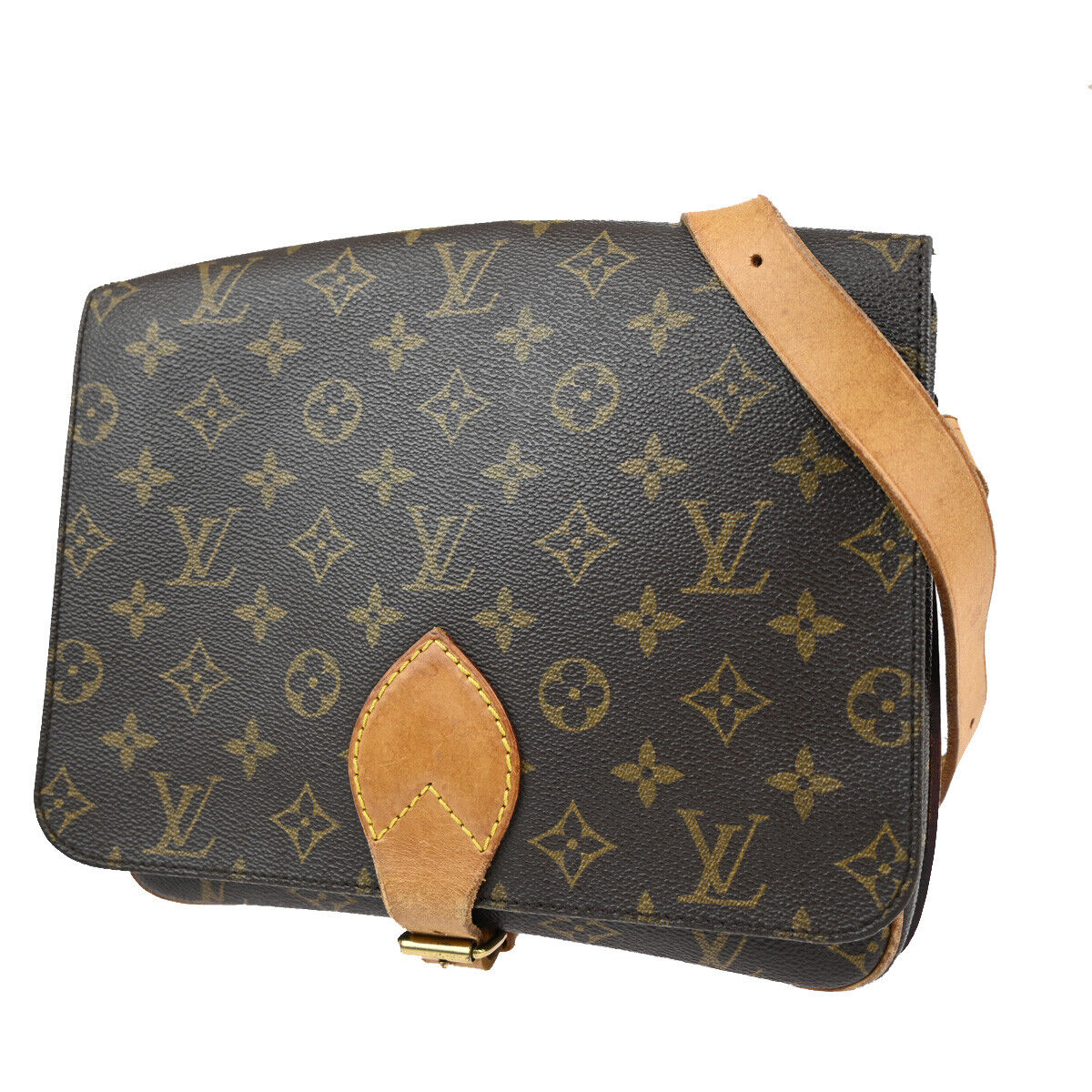 LOUIS VUITTON Cartouchiere GM Shoulder Bag Monogram Leather Brown M51252 80YE380