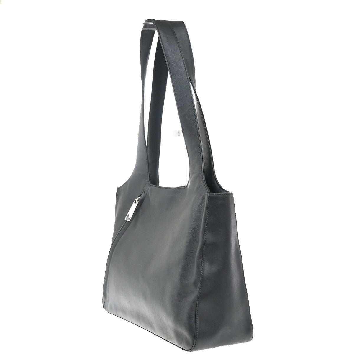 SALVATORE FERRAGAMO Logo Shoulder Tote Hand Bag Leather Black Italy 67MA409