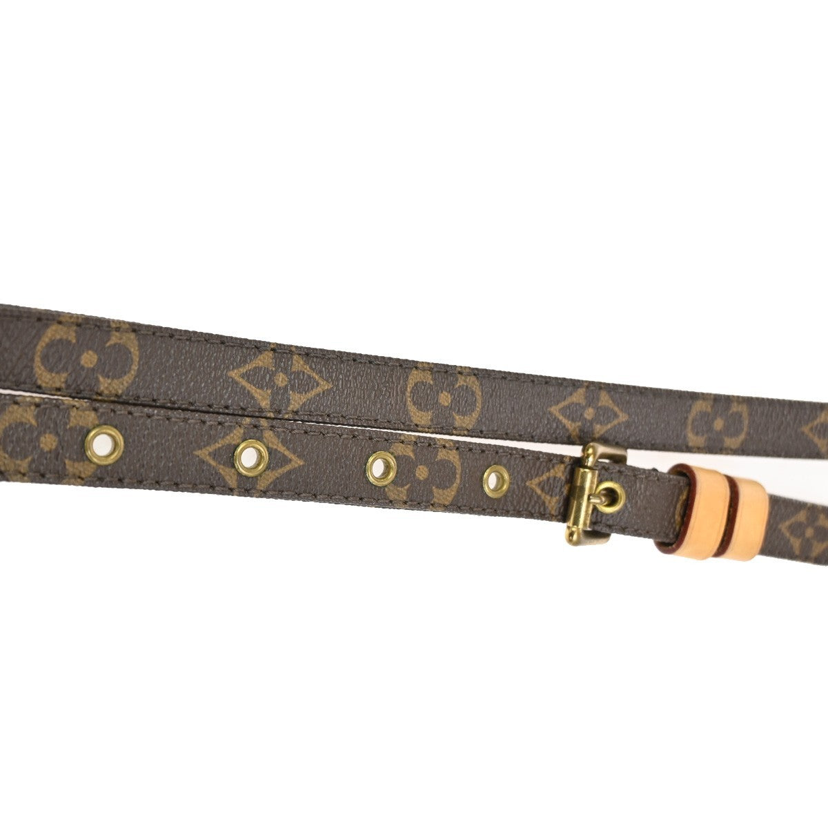 LOUIS VUITTON Shoulder Strap Monogram Leather Brown Gold Bag Accessory 60TA626
