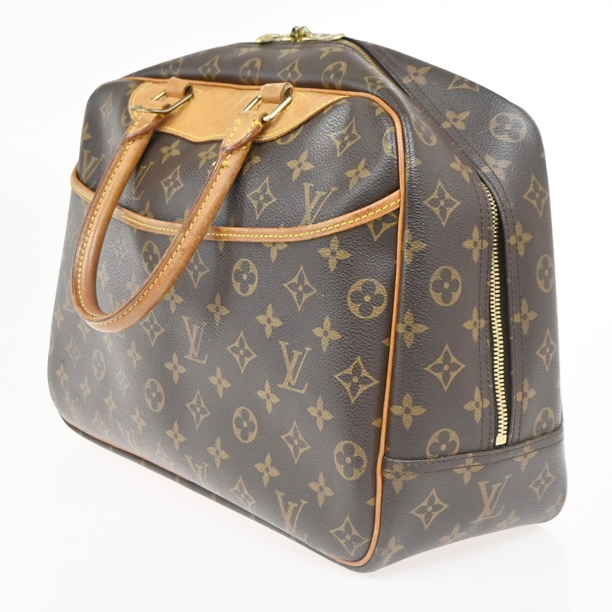 LOUIS VUITTON LV Logo Deauville Hand Bag Monogram Leather Brown M47270 80ZA313