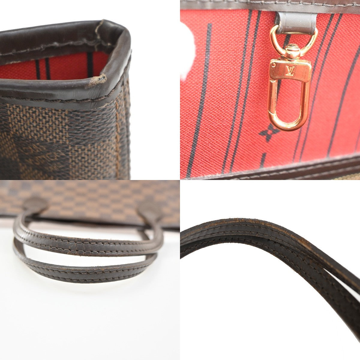 LOUIS VUITTON Neverfull PM Shoulder Tote Bag Damier Leather Brown N51109 98KP516