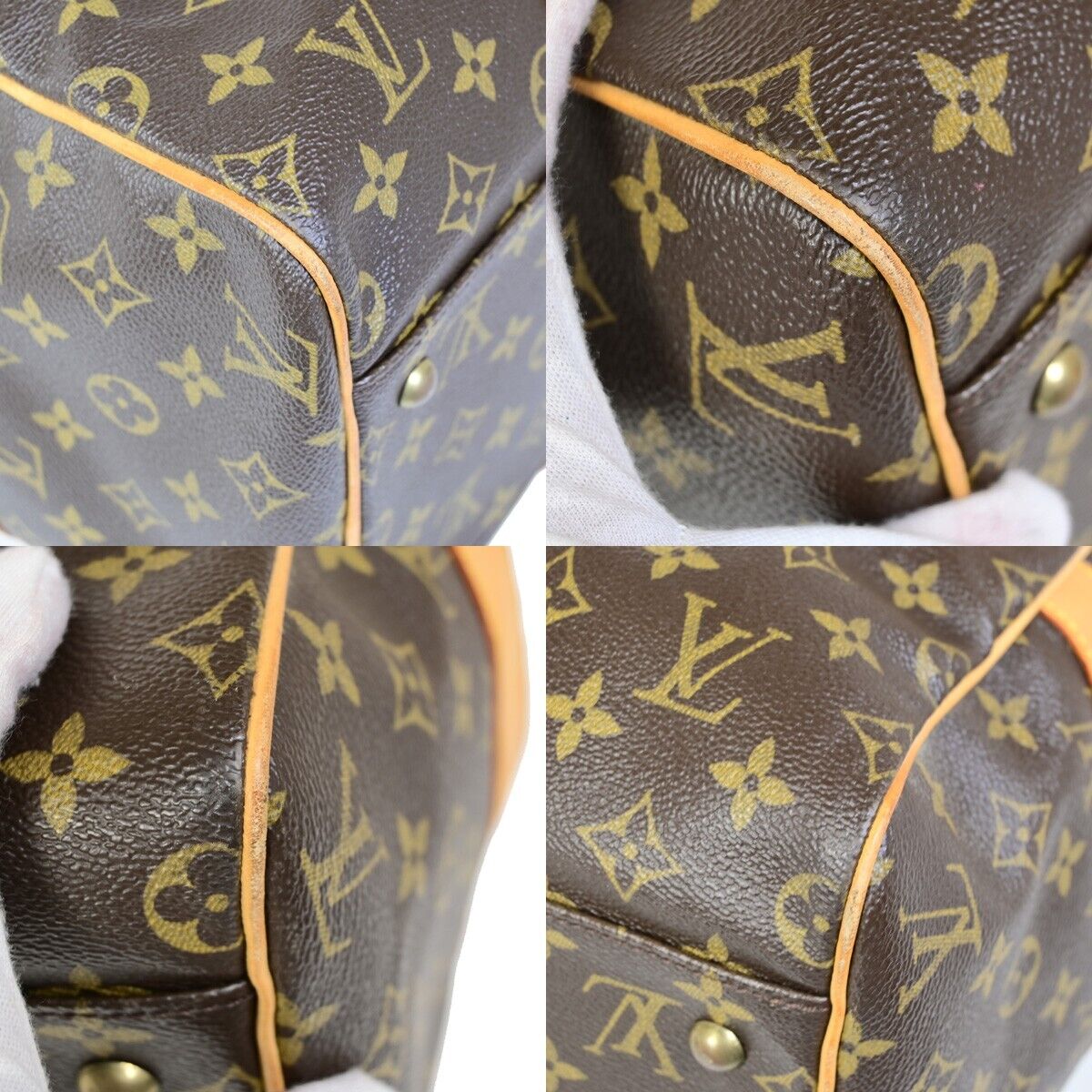 LOUIS VUITTON Carryall Travel Hand Bag Monogram Leather Brown M40074 22RF157