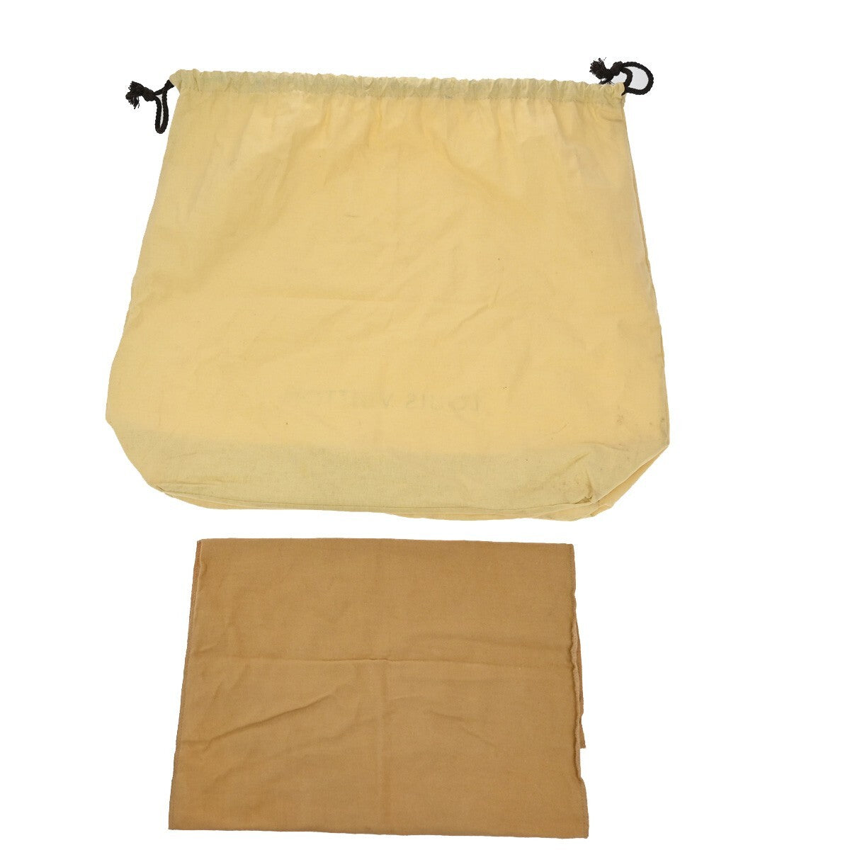 LOUIS VUITTON Logo 10 Set Dust Bag Drawstring Canvas Cotton Beige Brown 09EE145