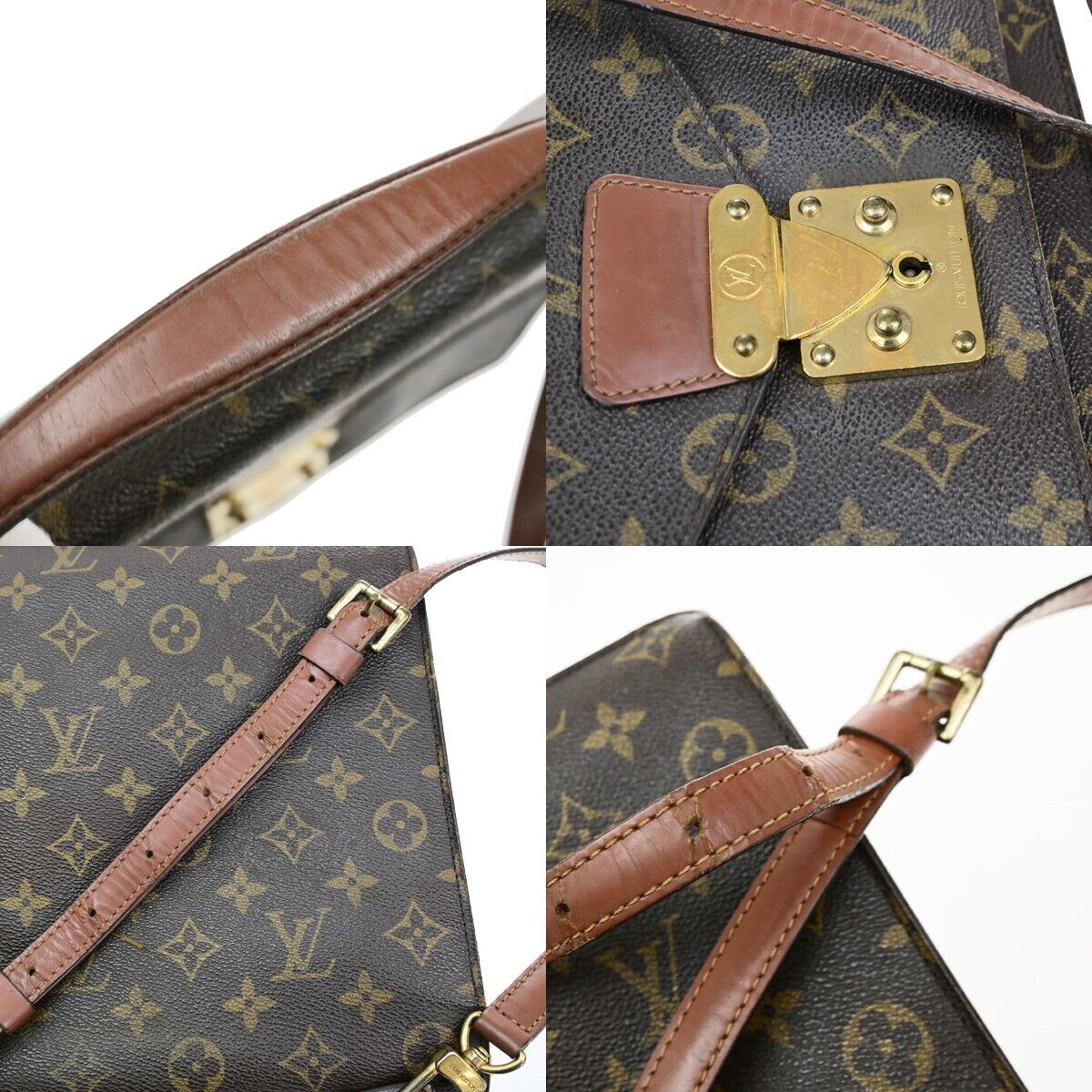 LOUIS VUITTON Monceau 28 2Way Shoulder Hand Bag Monogram Leather M51185 38EE005