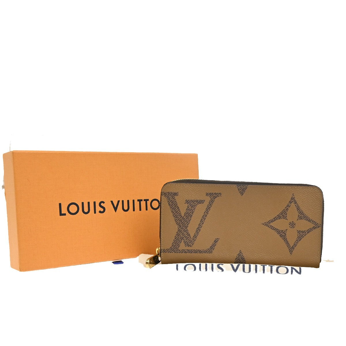 LOUIS VUITTON Zippy Wallet Monogram Giant Reverse Leather Brown M69353 93RF818