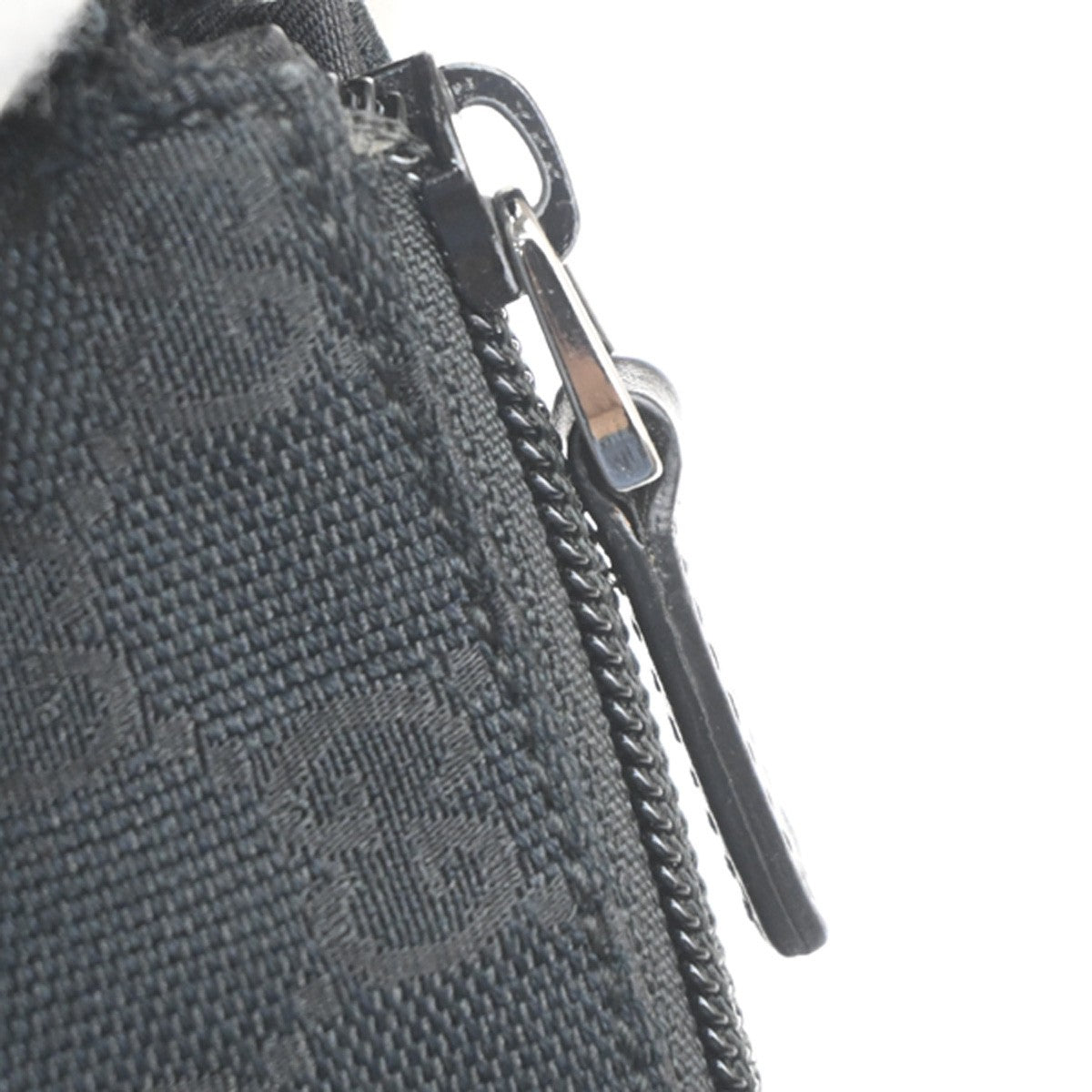 GUCCI Logo GG Pattern Crossbody Shoulder Bag Canvas Leather Black SHW 35KC704