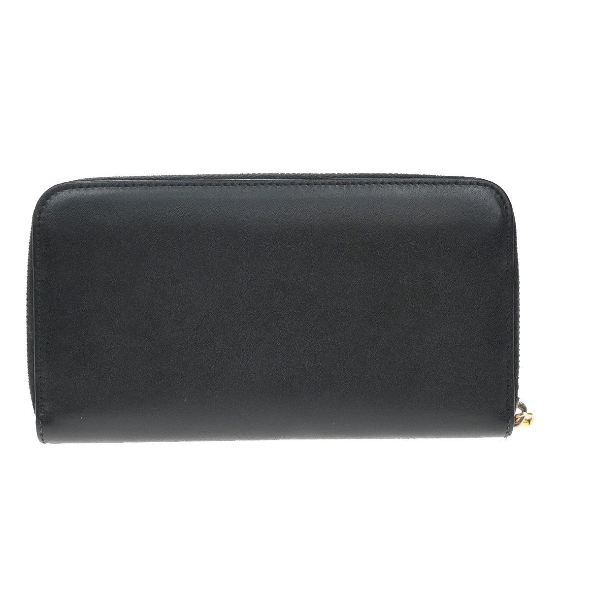 FENDI Logo F is Fendi Zipper Long Around Wallet Leather Black Italy 61KP191
