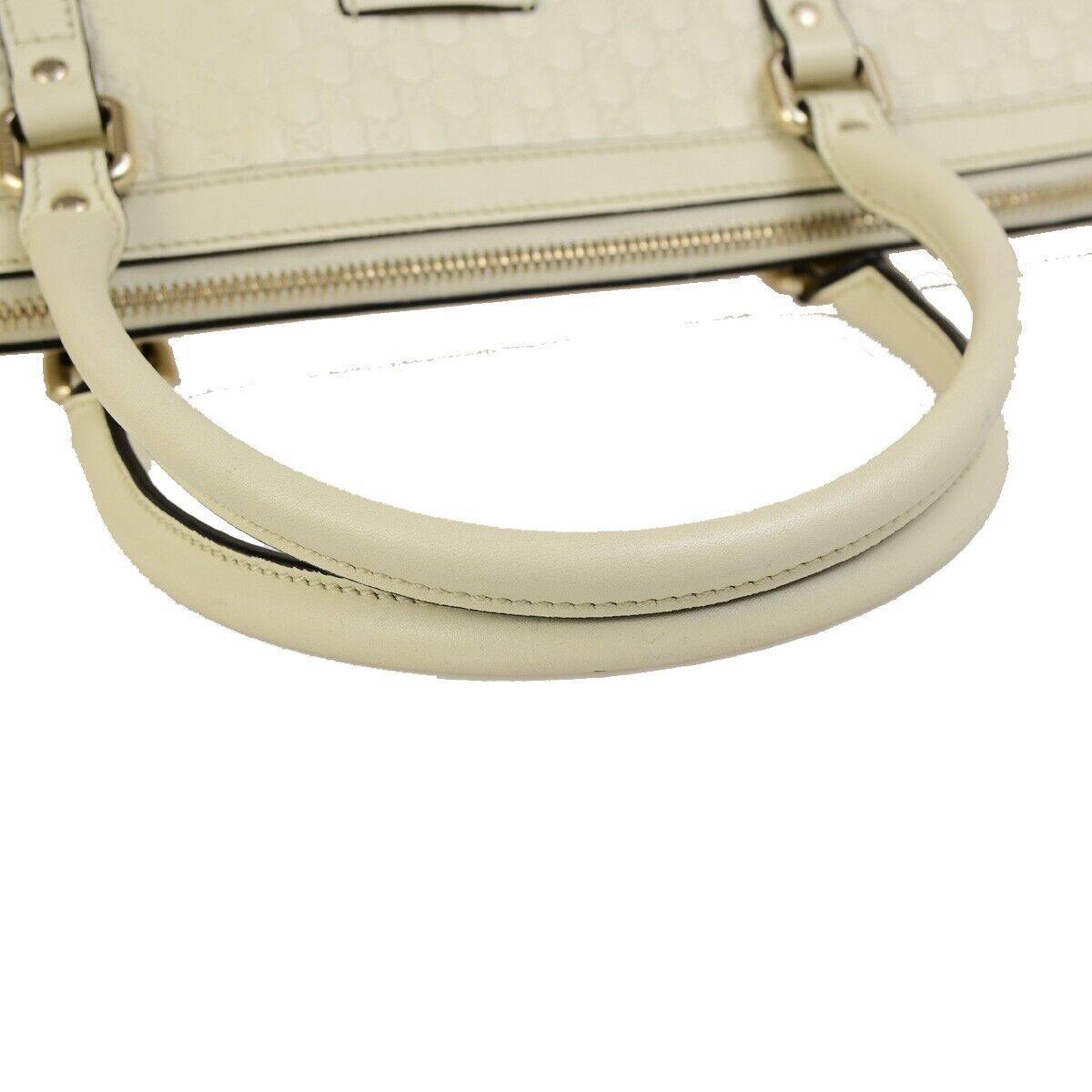 GUCCI Micro GG Guccissima 2Way Shoulder Hand Bag Leather White Italy 23ED010