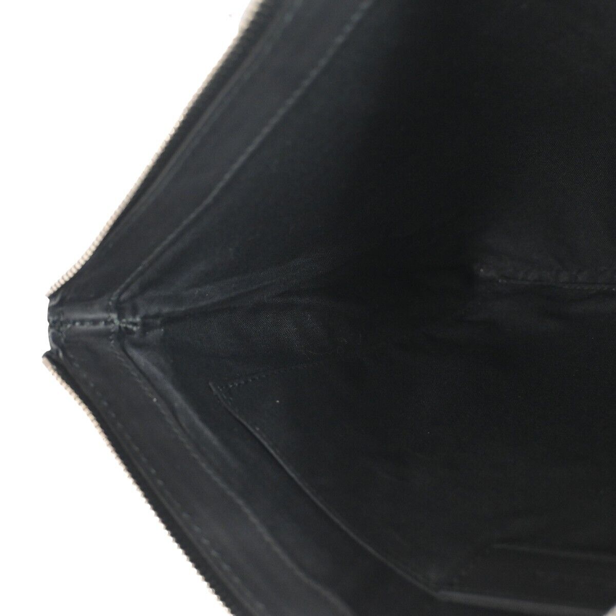 BALENCIAGA Logo Navy Clip M Clutch Hand Bag 373834 Leather Black Italy 33GA300